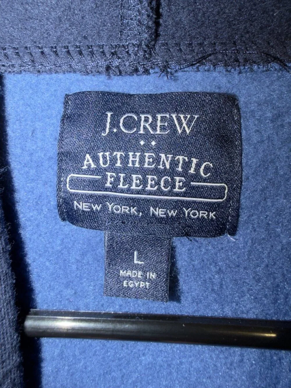 J.Crew Men's Large Two-Tone Blue Fleece Raglan Hoodie Sweatshirt